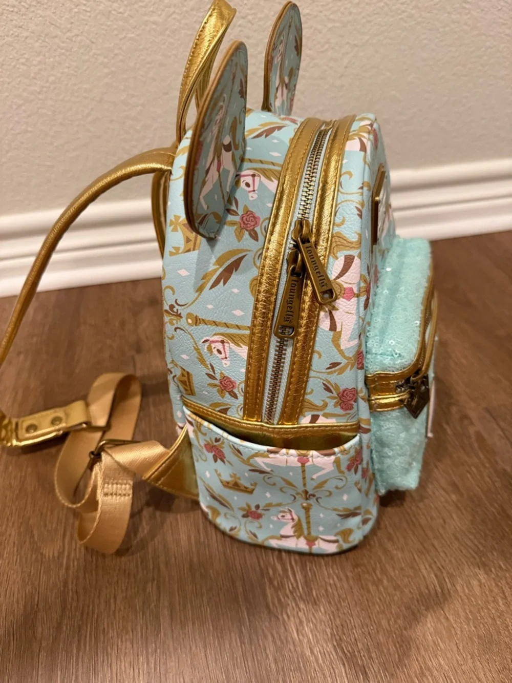 RETIRED Loungefly MMMA Prince Charming Regal Carousel Mini Backpack (Used Once) - Picture 7 of 13